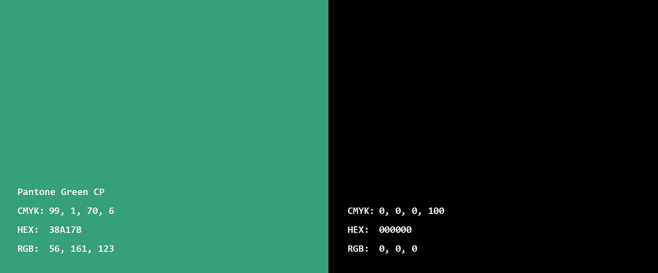 Pantone Green CP Farbwerte CMYK - RGB - HEX - Bild