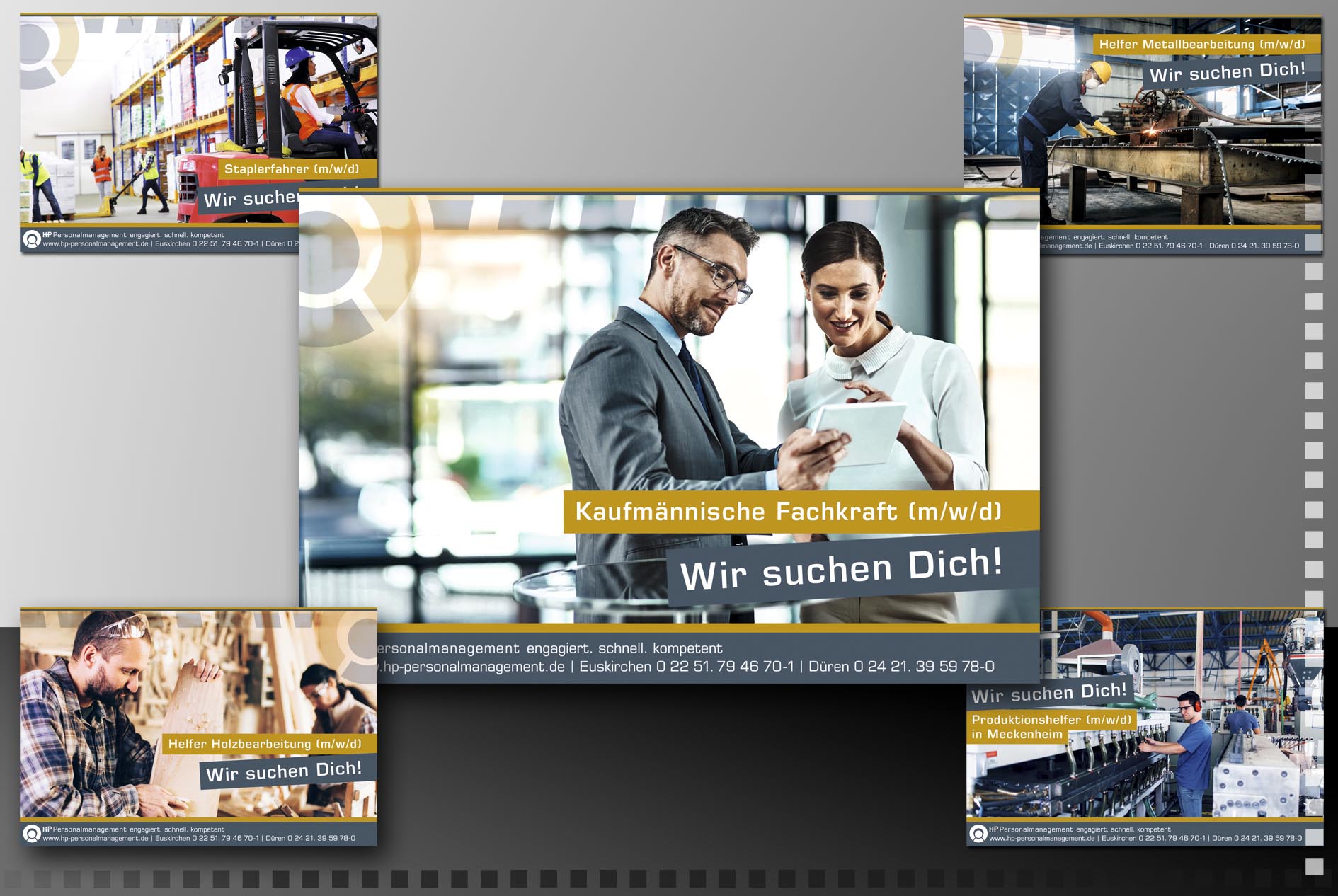 Konzeptionelle Facebook Bilder-Kampagne mit Stellenausschreibung für HP Personalmanagement Euskirchen