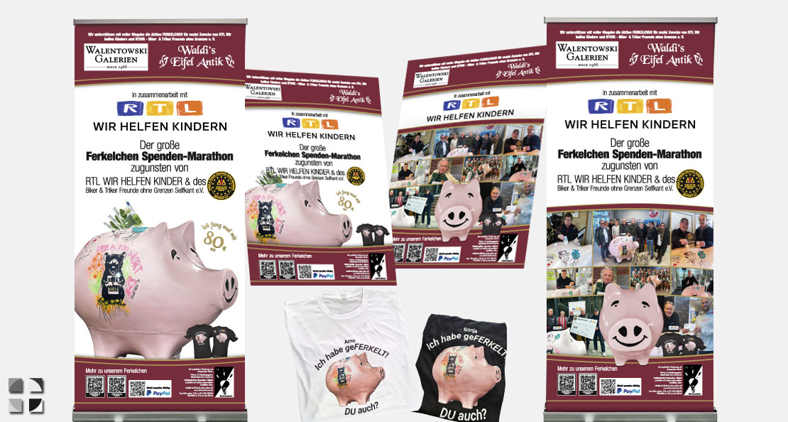 Ferkelchen Roll-Up- & Flyerdesign für  80 Euro Waldi - Bild