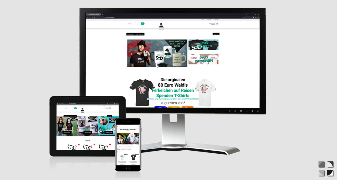 E-Commerce online T-Shirt Shop Design Shirt´s of DARWIN Euskirchen - Bild